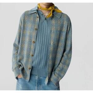 NEW GUEST IN RESIDENCE plaid work shirt in sail combo